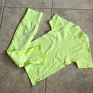 Neon yellow workout set NWOT